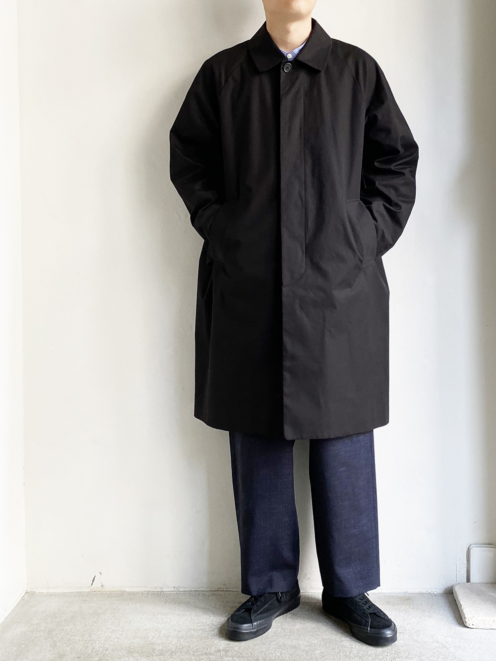 YAECA ヤエカ 19552 ステンカラーコート スタンダード NAVY M