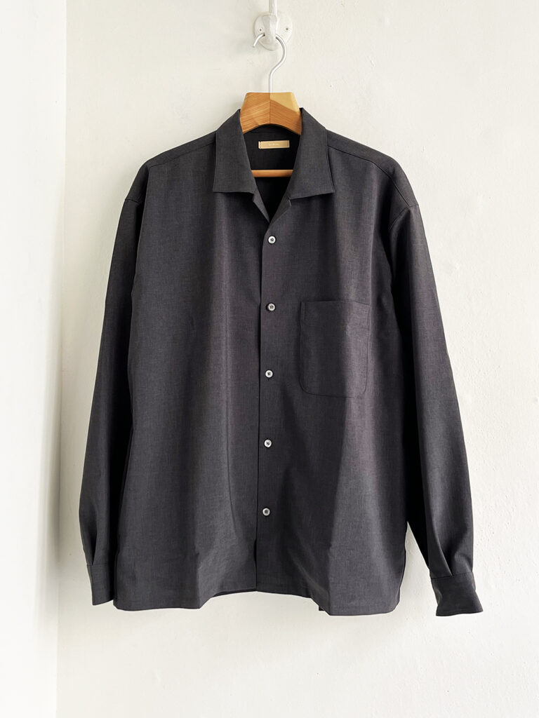 LAMOND _ Open Collar Shari Shirts  / Charcoal